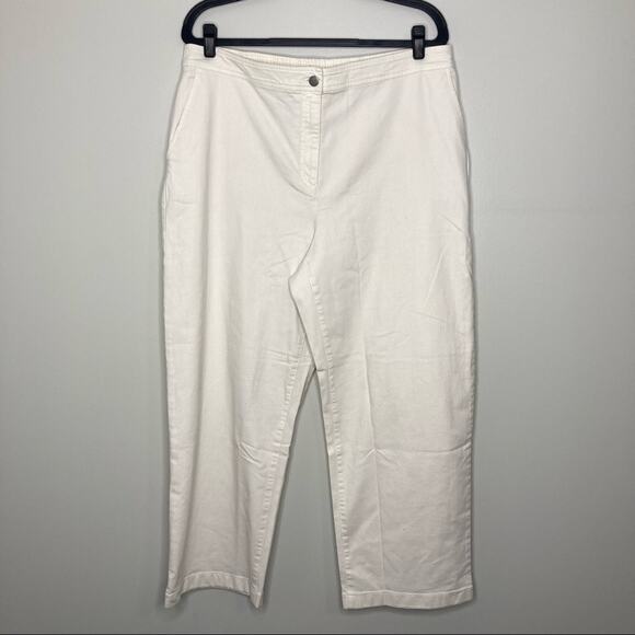 NWT EILEEN FISHER High Rise Wide Leg Trousers Cream Bone XL - Picture 1 of 5